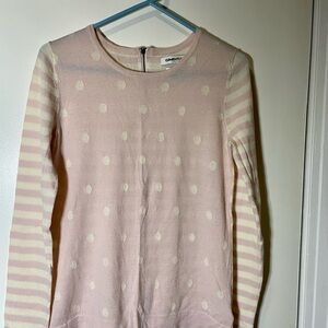 Clements Ribeiro 100% extra fine merino wool Pink Polka Dot Sweater